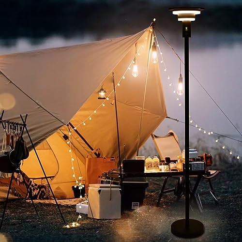 Shinelan Solar Floor Lamp for Patio Waterproof IP44,Outdoor USB Rechargeable Cordless Floor Lamp with 3 Modes,Height Adjustable,Warm White 3000k Standing Solar Lights for Deck, Porch, Camping by Shinelan - Image 7
