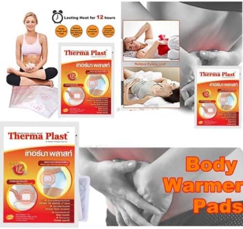 THERMA PLAST Menstrual Cramps and Muscle Pain Relief Plaster Heat Pad, Product Of Taiwan, Pack Of 3