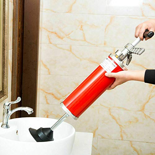 Toilet Plunger Portable Manual Drain Cleaning Tool High Pressure Powerful Manual Sink Plunger Dredge Equipment Portable General Pipe Dredger for Toilets Bathroom Kitchen Clogged Pipe