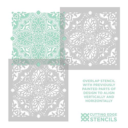 Alatera Tile Stencil - Wall Painting Stencils for Easy Room Makeover – Large Stencil for Painting Walls – Stenciling Instead of Wallpaper Saves Money – Stencils for Walls and Floors - Thumbnail 5