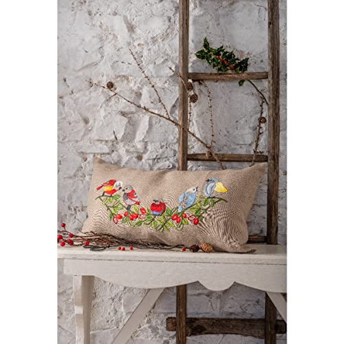 Kit de broderie au point de croix vintage pour fabriquer un coussin satin