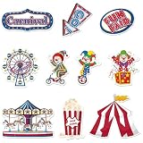 ALIBBON 40 Pieces Carnival Cutouts 10 Styles Circus Theme Birthday Party Supplies Clown Carousel Ferris Wheel Cut-Outs for Carnival Theme Party Favors Bulletin Board Decorations