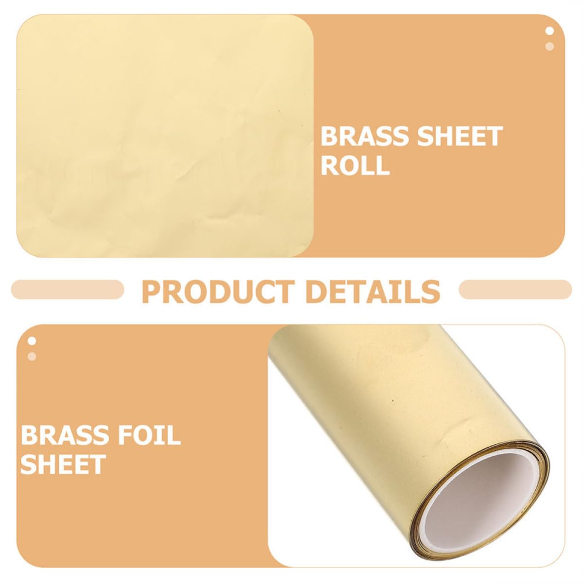 Toddmomy 1 Roll Brass Foil Sheet High Hardness Free-Cutting Brass Plate Strip for Industrial Applications and DIY Projects Fine Workmanship and Highly Practical Metal Material