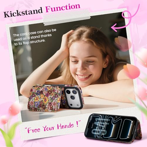 ZCDAYE Wallet Case with Card Holder for iPhone 17 Pro Max, Colorful Flowers by ZCDAYE - Used condition - Image 5