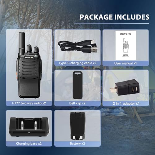 Retevis H-777 Rechargeable Walkie Talkies, Compact 2 Way Radio Flashlight by Retevis - Used condition - Image 8