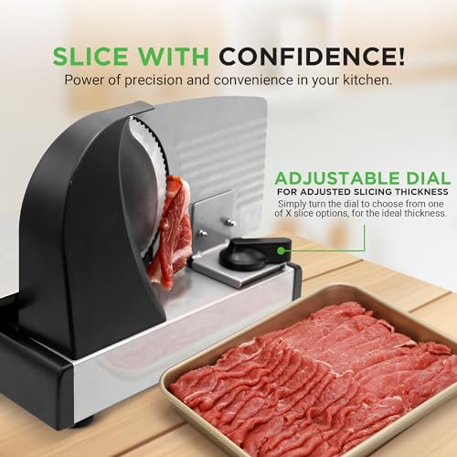 image for Nutrichef Electric Meat Slicer | 200W Automatic Meat, Deli & Bread Sli