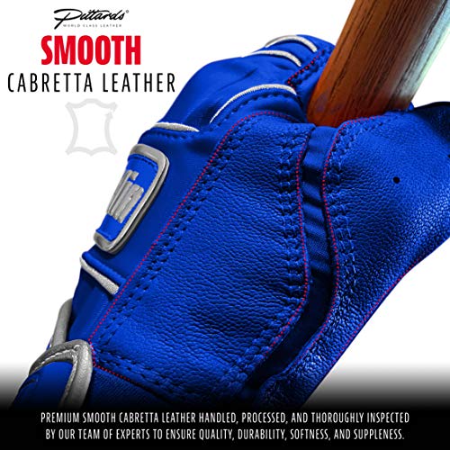 Franklin Sports Mlb Batting Gloves - Powerstrap Chrome Adult Men's + Youth Batting Gloves Pair - Baseball + Softball Gloves - Royal Blue - Adult Large #TOP1