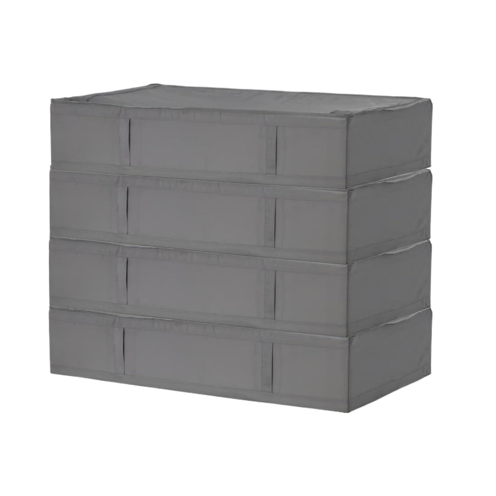 DHYUACN Sheet Storage Box Under Bed Storage Containers, Washable, Collapsible, Bins for Clothes, Blankets, Sheets(Gray 4PC)