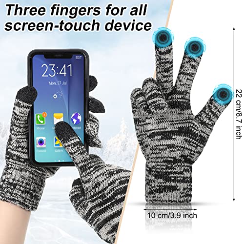 2 Sets Winter Warm Beanie Hat Scarf Women Men And Touchscreen Gloves Socks Set 3 In 1 Thickened Knitted Skull Caps Neck Warm Scarf Snow Cold Weather Mittens Adult #TOP2