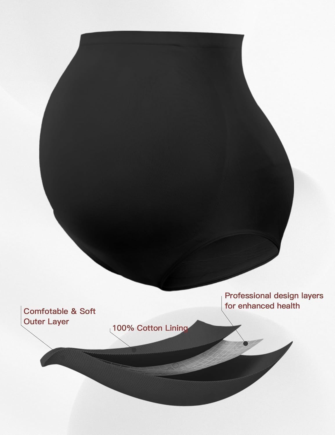 HOFISH Maternity Support Underwear for Women No Show Seamless Pregnancy Compression Shapewear Over Bump - Image 5