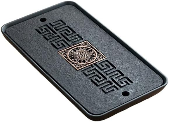 Tea Set Tea Tray Ceramic Dry Tea Tray, Suitable for Office Desktop Water Storage and Drainage Simple Kung Fu Tea Set Tea Tray Chinese Tea Set,A