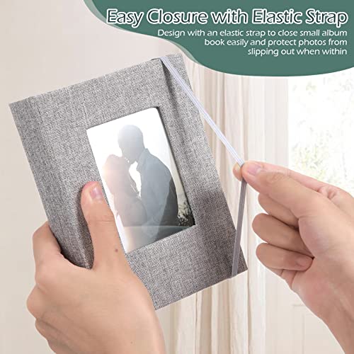 Mimorou 10 Pieces Small Photo Album 4 X 6 Inch Picture Album 26 Clear Pages Hold 52 Pictures Linen Cover Photo Album Book With Front Window #TOP3