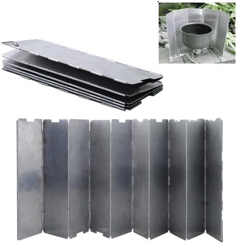 10 Plates Aluminium Alloy Fold Cooker Stove Anti-wind Screen for Outdoor Camping-Silvery