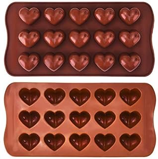 Risai 1pc Heart Silicone Mould, 15 Hearts Sweet Moulds Ideal for Baking, Cake Topper Moulding Candy Chocolates Cookie Ice Jelly and DIY Wax Melt Moulds