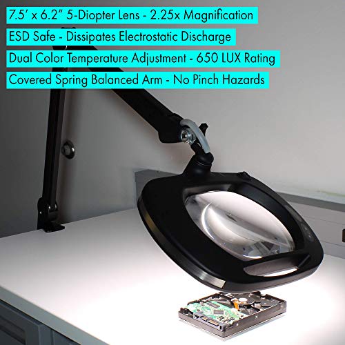Aven Mighty Vue Pro 5D [2.25X] Magnifying Lamp With Color Temperature Controls - Esd Safe (26505-Esl-Xl5) #TOP7