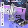 zealsound USB Condenser Microphone for PC Laptop Phone, Plug & Play Desktop Microphone with Noise Reduction, Mute, Gain & Echo, Studio Podcast Mic for Gaming, Streaming, ASMR & Recording, k66 Silver #1