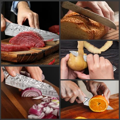 Meleho 12PCS Portable Kitchen Knife Set, High Carbon Stainless Steel Professional Chef Knife Set with Sharpener & Oxford Roll Bag, Suitable for Home, Outdoor Travel, Camping and BBQ - Image 5