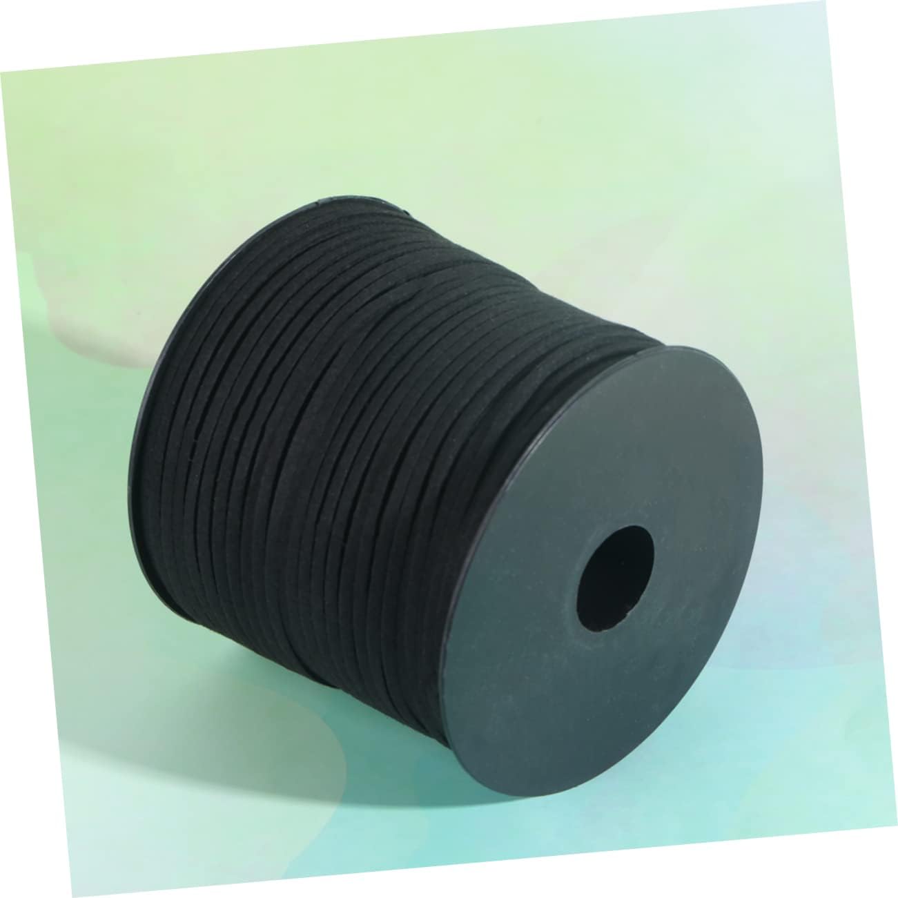 90M Roll of Double-Sided Plush Leather Cord for DIY Jewelry Making Microfiber String for Crafts Black Color for Bracelets and Necklaces