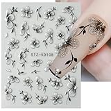 Effet réaliste : Chaque motif est minutieusement sculpté, avec une épaisseur bien supérieure aux autocollant ongle ordinaires, créant un effet 3D saisissant qui donne à vos ongles un éclat unique et attire tous les regards.