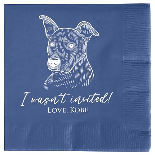 image for Generic Pet Portrait Napkins Cocktail Wedding Napkins, Personalized dr