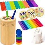 Juguetes Montessori de Clasificación Sensorial de Madera, Juego Educativo, Juego de Cognición con Forma de Color, Formas...