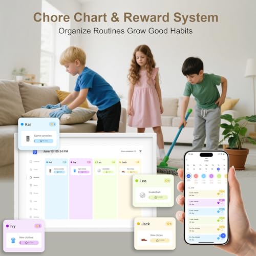 10.1 inch Wall Planner Digital Calendar & Chore Chart, Smart Touchscreen Interactive Display for Family Schedules, Hearth Display Digital Calendar, Great for Organizing Your 2025 Year - Image 5