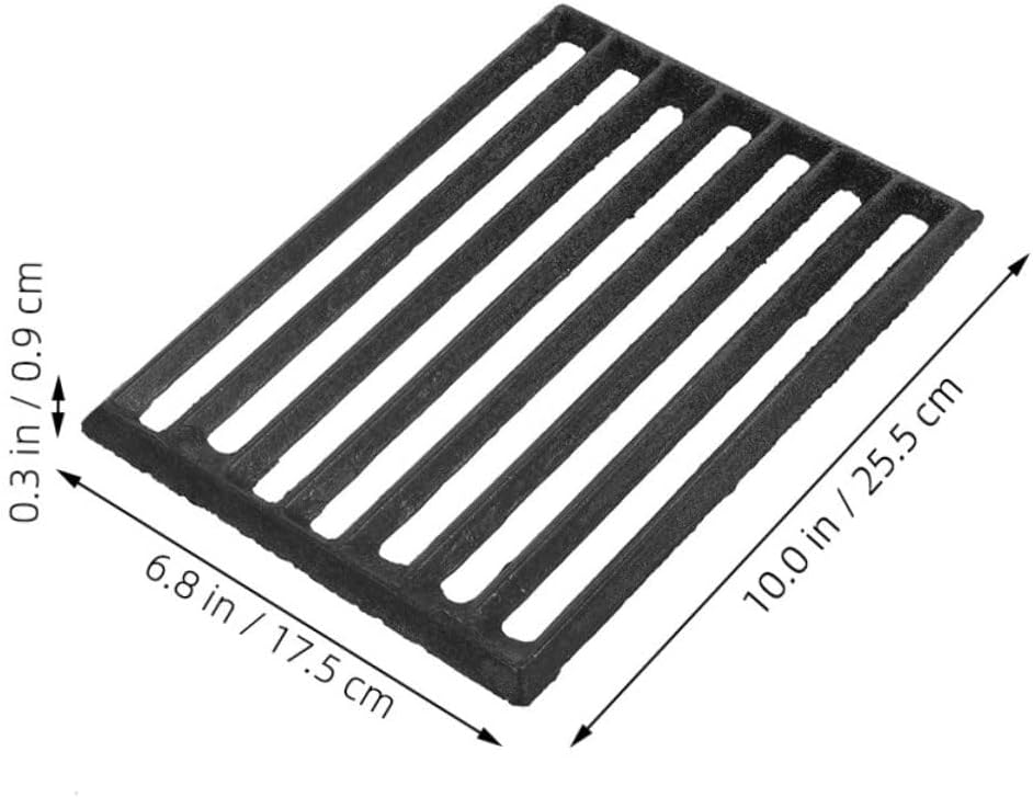 Firewood Stove Grate Iron Outdoor Grilling Grate for BBQ Camping and Garden Parties Rectangular Design
