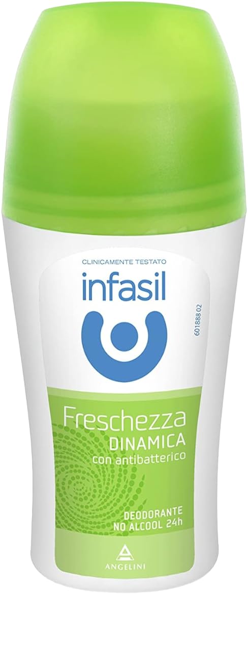 12 x Infasil Deodorant Roll-On Dynamische Frische, ohne Alkohol, wirksam bis zu 24 Stunden, Deo Roll-On 50 ml + Schlüsselanhänger von Beni Culinari