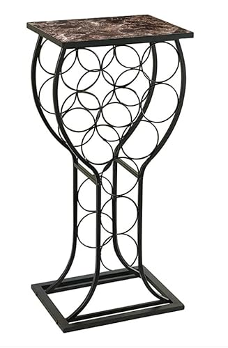 Kings Brand Furniture Metal With Marble Finish Top Wine Storage Organizer Display Rack Table, Black (Fba_Wr1350) #TOP4