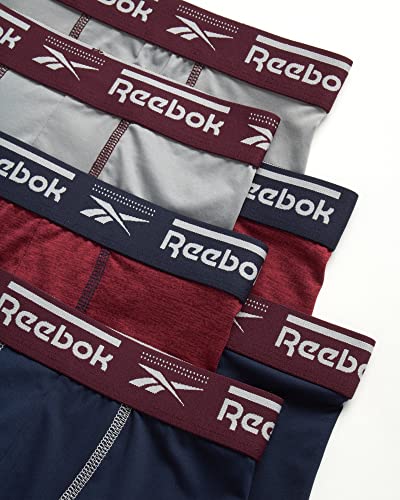 Reebok Boys? Underwear ? Long Leg Performance Boxer Briefs (6 Pack), Size Large, Maroon/Grey/Blue #TOP1