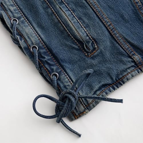 First Mfg Co - Gambler - Men's Motorcycle Vest - Denim - Blue - Large #TOP3