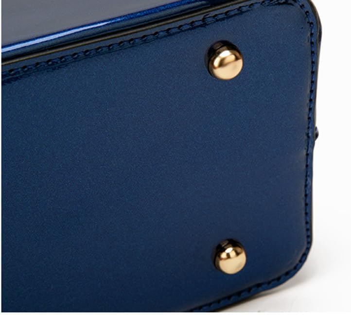 Patent Leather Dome Satchel Purse Zip-around Handbag Multi-Pocket Shoulder Bag Shiny Large Top-handle Shell Bag - Image 7