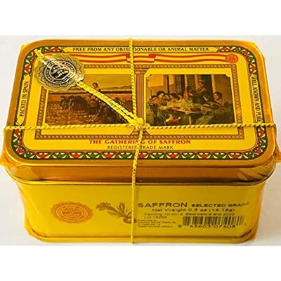 Spanish Saffron Tin Gathering Of Saffron Select Grade 1/2 Oz Tin By Antonio Garcia Inest