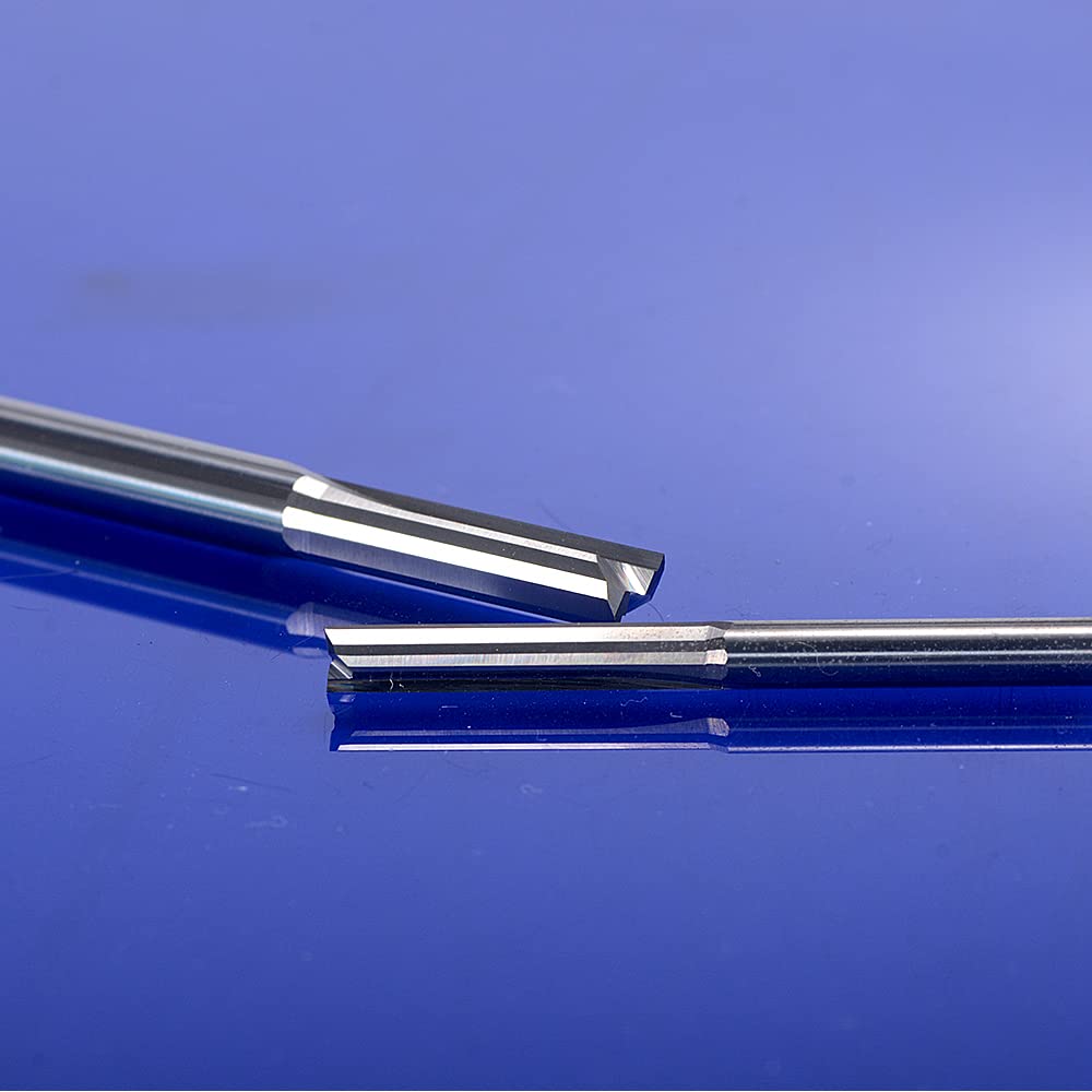 5 szt. Zestaw frezów obosiecznych z prostym rowkiem - 5 mm, 6 mm, 8 mm, 10 mm trzpień z węglika spiekanego do grawerowania CNC(6x6x25x50L)