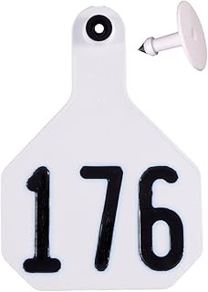 YTex 3 Star Medium White Cattle ID Ear Tags Numbered 101-125