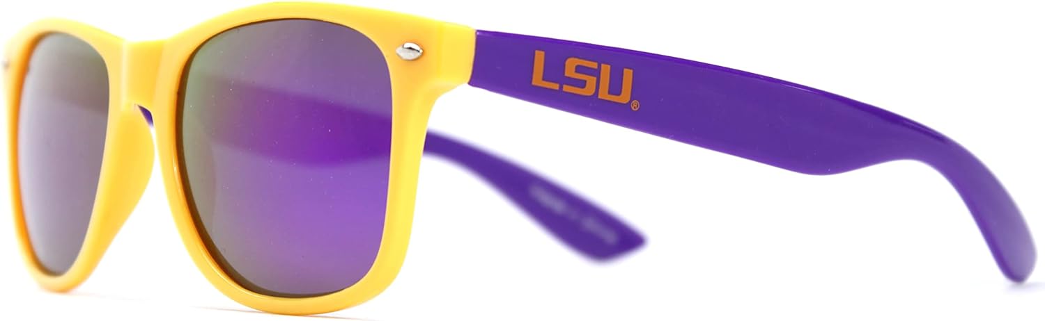 Society43 NCAA LSU Tigers LSU-3 Gold Front Temple, Purple Lens Sunglasses, One Size, Gold