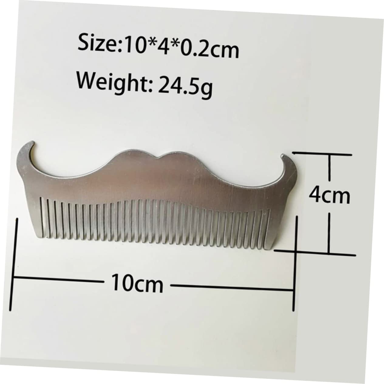 HAKIDZEL 2pcs Men's Stainless Steel Beard Comb for Styling Barber Accessories Rustproof Compact for Travel