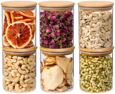 Kit 06 Potes de Vidro Hermético, Porta Codimento, Mantimento, 250...