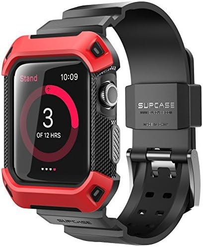 Apple Watch 2 Case, SUPCASE [Unicorn Beetle Pro] Rugged Protective Case with Strap Bands for Apple Watch Series 2 2016 Edition [42mm, Compatible with Apple Watch 42 mm 2015 2016 ](Red)
