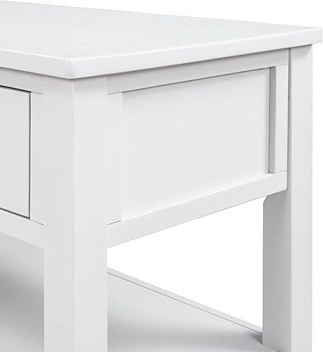 Miniatura 8 de Knocbel Mesa consola con 3 cajones y 2 estantes de capas, mesa de sofá retro de mediados de siglo de madera de pino maciza para entrada y pasillo,