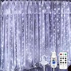 Cortina de LED 3x3m 300 LEDs Branca Frio | Pisca Pisca Cascata USB com Controle Remoto, 8 Modos, Temporizador, à Prova d’Água IP68 | Decoração de Natal, Festa, Casamento e Casa (Branco Frio)