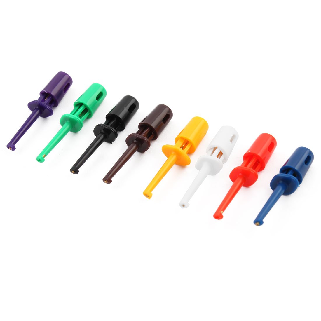 IIVVERR Electrical Meter Part Lead Wire Testing Single Hooks Clip 8pcs Assorted Color (Medidor eléctrico Parte de alambre de prueba, ganchos individuales Clip 8pcs, color surtido