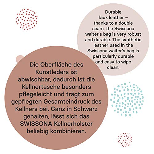 Kellnertasche Swissona schwarz aus strapazierfähigem Kunstleder