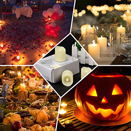Flameless Candles Tea Light with Remote&Battery Operated Up to 200 Hours,Decorative LED Flickering Timer Votive Electric Night Lamps for Indoors or Outdoors,Churches,Home Decor (6 Pack)