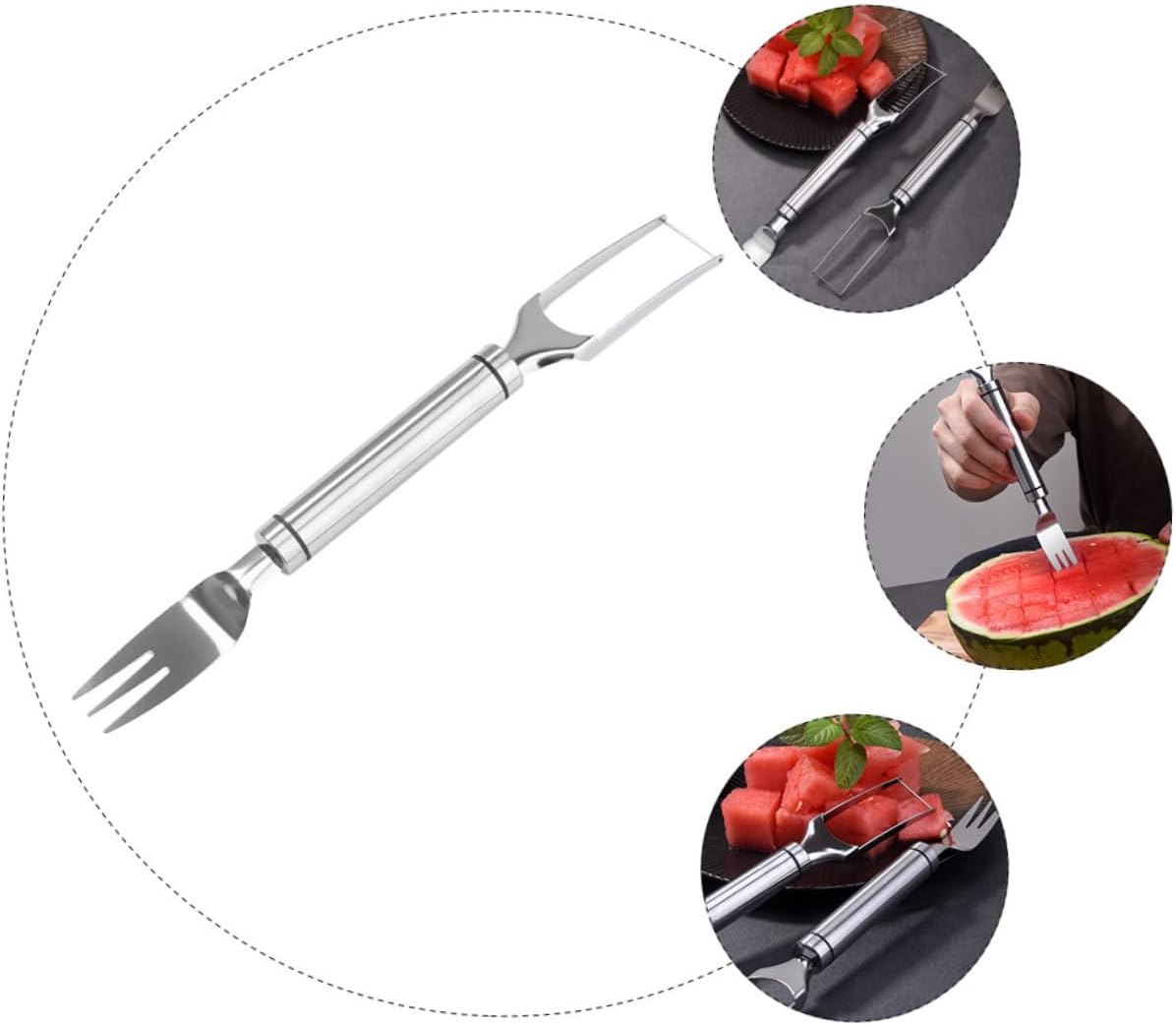 Stainless Steel Watermelon Slicer Cutter, Dual-function Fast Cutting Tool