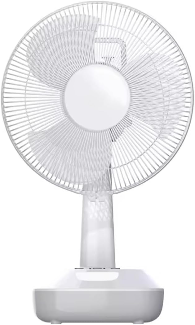DazzelOn 2910 Rechargeable Table Fan with LED Light (White)