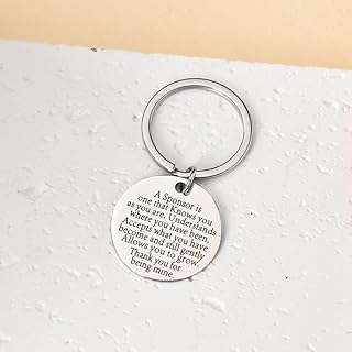 Confirmation Sponsor Appreciation Gifts Keychain for Women Men Thank You for Being Mine AA NA Sponsors Gifts Quote Keychain Post Surgery Sobriety Recovery Gifts Mens Womens Car Key Chain