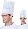 Hyzrz 10 Pack Disposable Non-Woven Paper Fiber Chef Hats for Women and Men, Adjustable Unisex White Kitchen Caps Bulk Set
