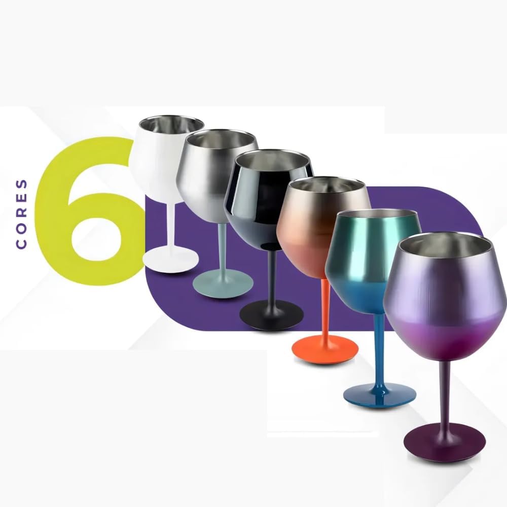 Taça Térmica Inox 414ml 2 em 1 Copo Isolado a Vácuo Parede Dupla Gin Vinho ou Cocktail Inquebrável e Reutilizável Haste Removível Taça Térmica Inox 414ml 2 em 1 Copo Isolado a Vácuo Parede Dupla Gin Vinho ou Cocktail Inquebrável e Reutilizável Haste Removível