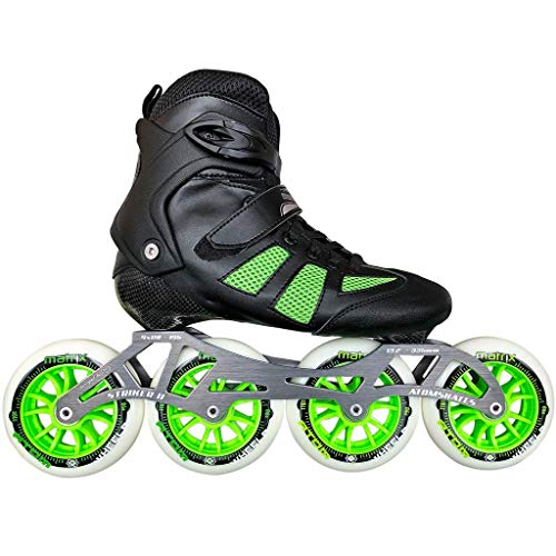 Atom Pro Fitness 4x110 Outdoor Inline Skate Package (Size 13 US, Green Wheels, Striker 4x110-195/13.2)